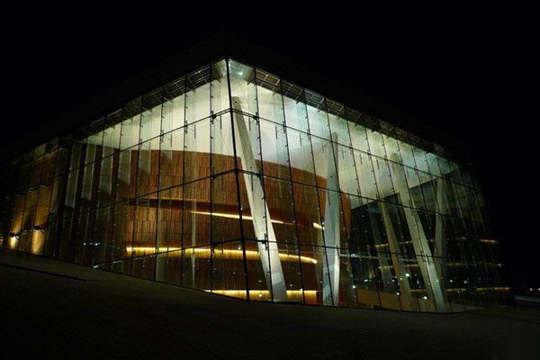 Night view of the Opera House in Oslo