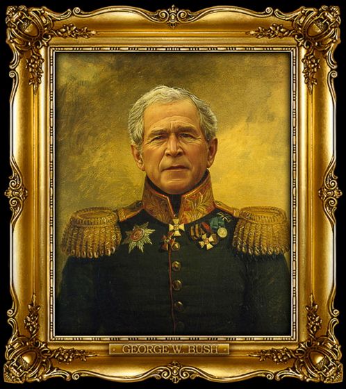 Διασημότητες παρουσιάζονται  ως ρωσική στρατηγοί - George W. Bush